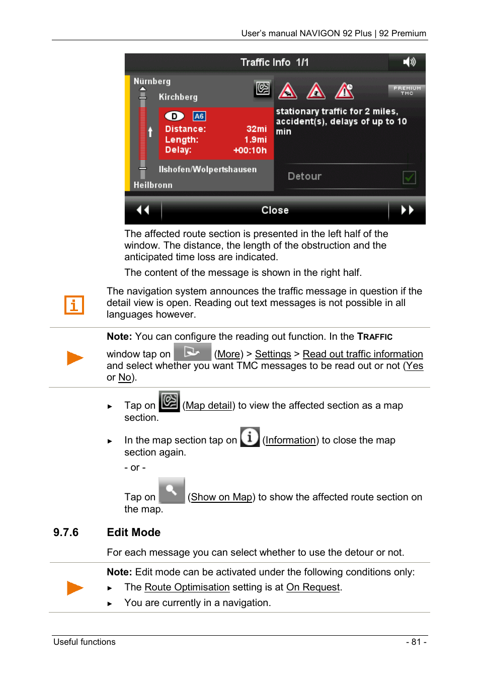 6 edit mode | Navigon 92 PREMIUM User Manual | Page 81 / 113
