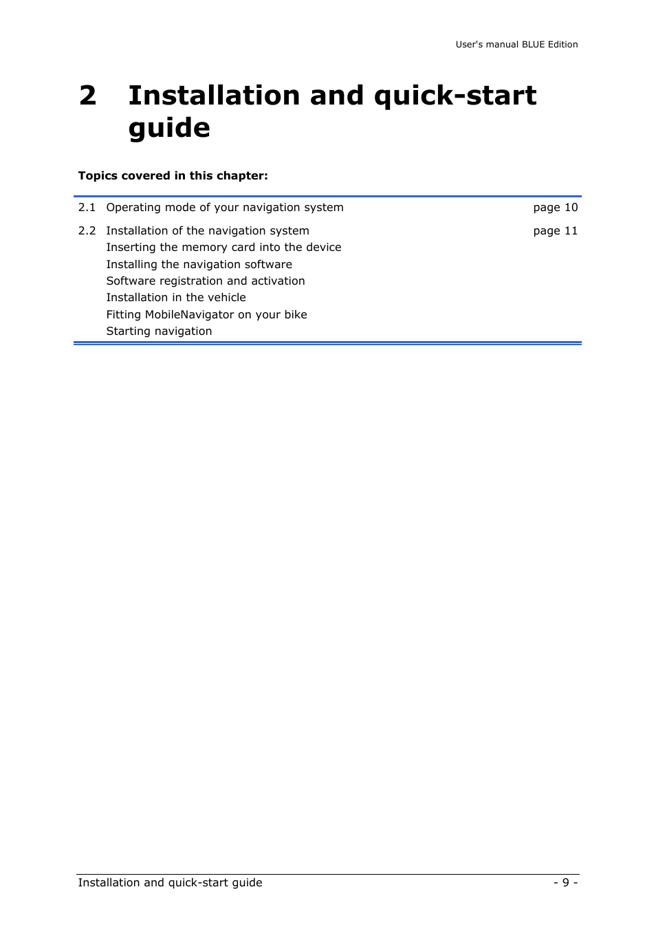 Installation and quick-start guide, 2 installation and quick-start guide | Navigon MN4 User Manual | Page 11 / 76