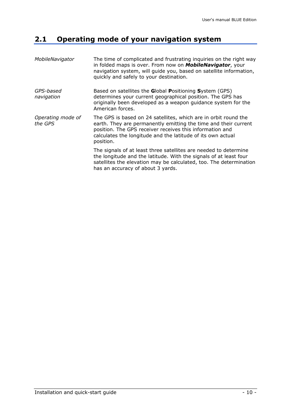 Operating mode of your navigation system, 1 operating mode of your navigation system | Navigon MN4 User Manual | Page 12 / 76