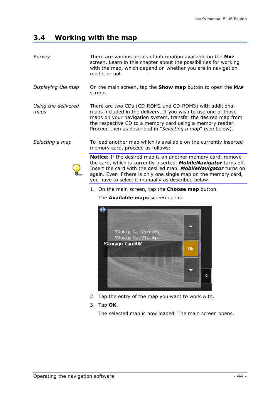 Working with the map, 4 working with the map | Navigon MN4 User Manual | Page 46 / 76