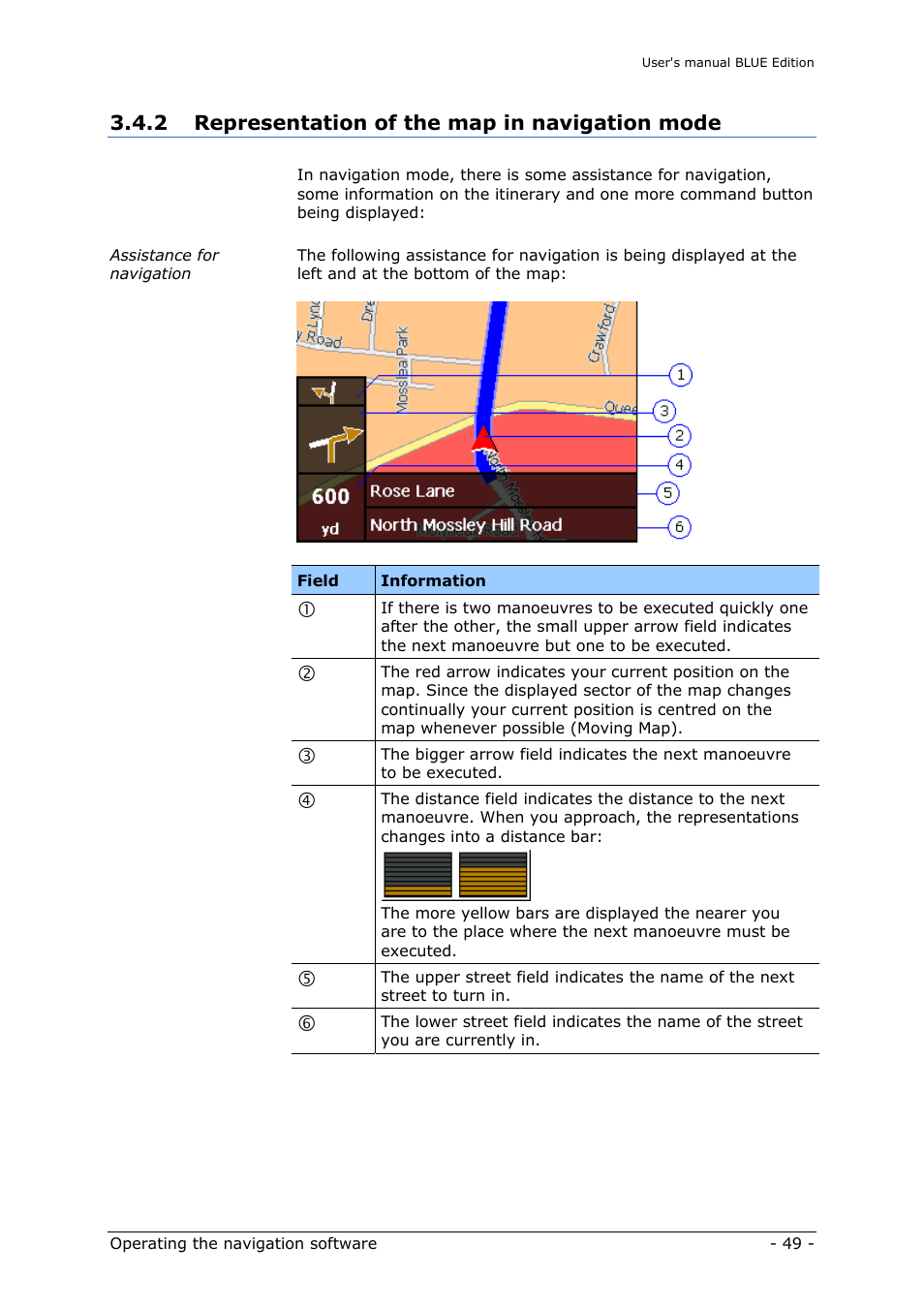 Representation of the map in navigation mode, Representation of the map | Navigon MN4 User Manual | Page 51 / 76