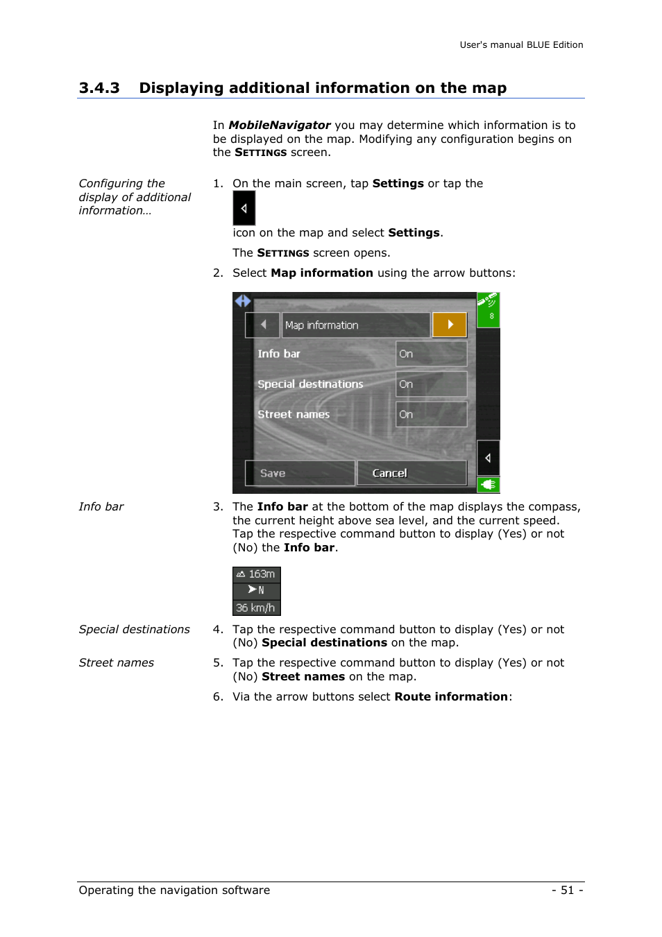 Displaying additional information on the map, 3 displaying additional information on the map | Navigon MN4 User Manual | Page 53 / 76