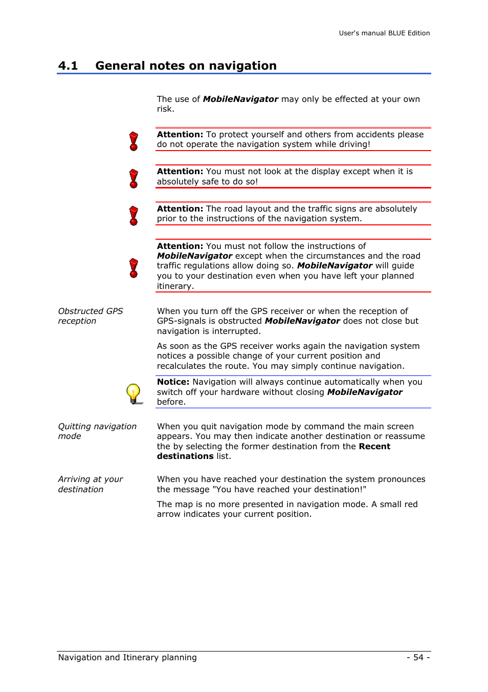 General notes on navigation | Navigon MN4 User Manual | Page 56 / 76