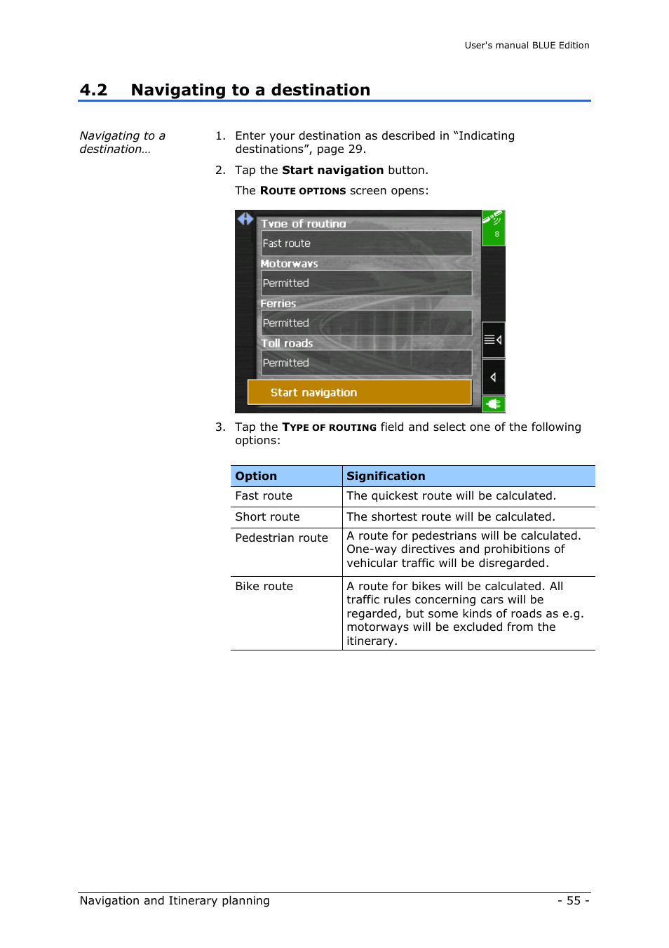 Navigating to a destination, 2 navigating to a destination | Navigon MN4 User Manual | Page 57 / 76