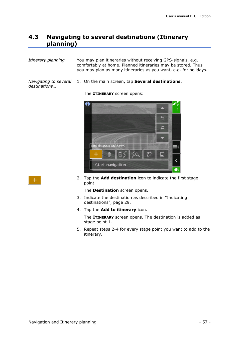 Navigating to several destinations, Itinerary planning), Ge 57 | Navigon MN4 User Manual | Page 59 / 76