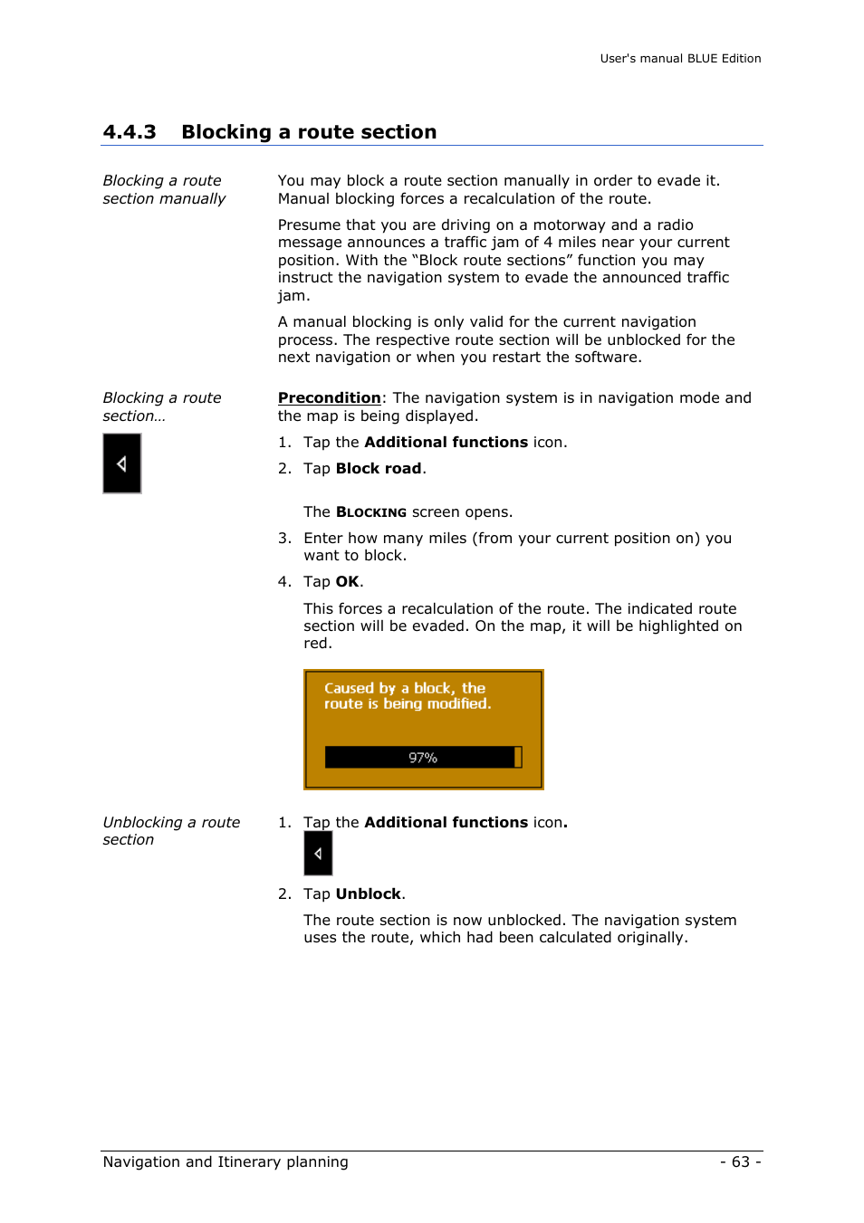 Blocking a route section | Navigon MN4 User Manual | Page 65 / 76