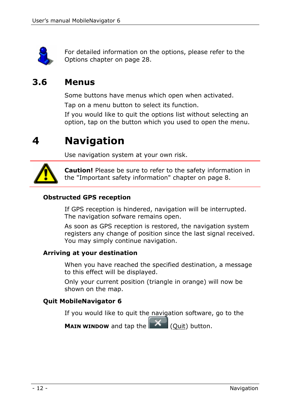 6 menus, 4 navigation, 4navigation | Navigon MN 6 User Manual | Page 14 / 44