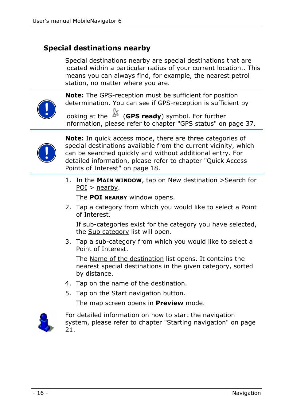 Special destinations nearby | Navigon MN 6 User Manual | Page 18 / 44