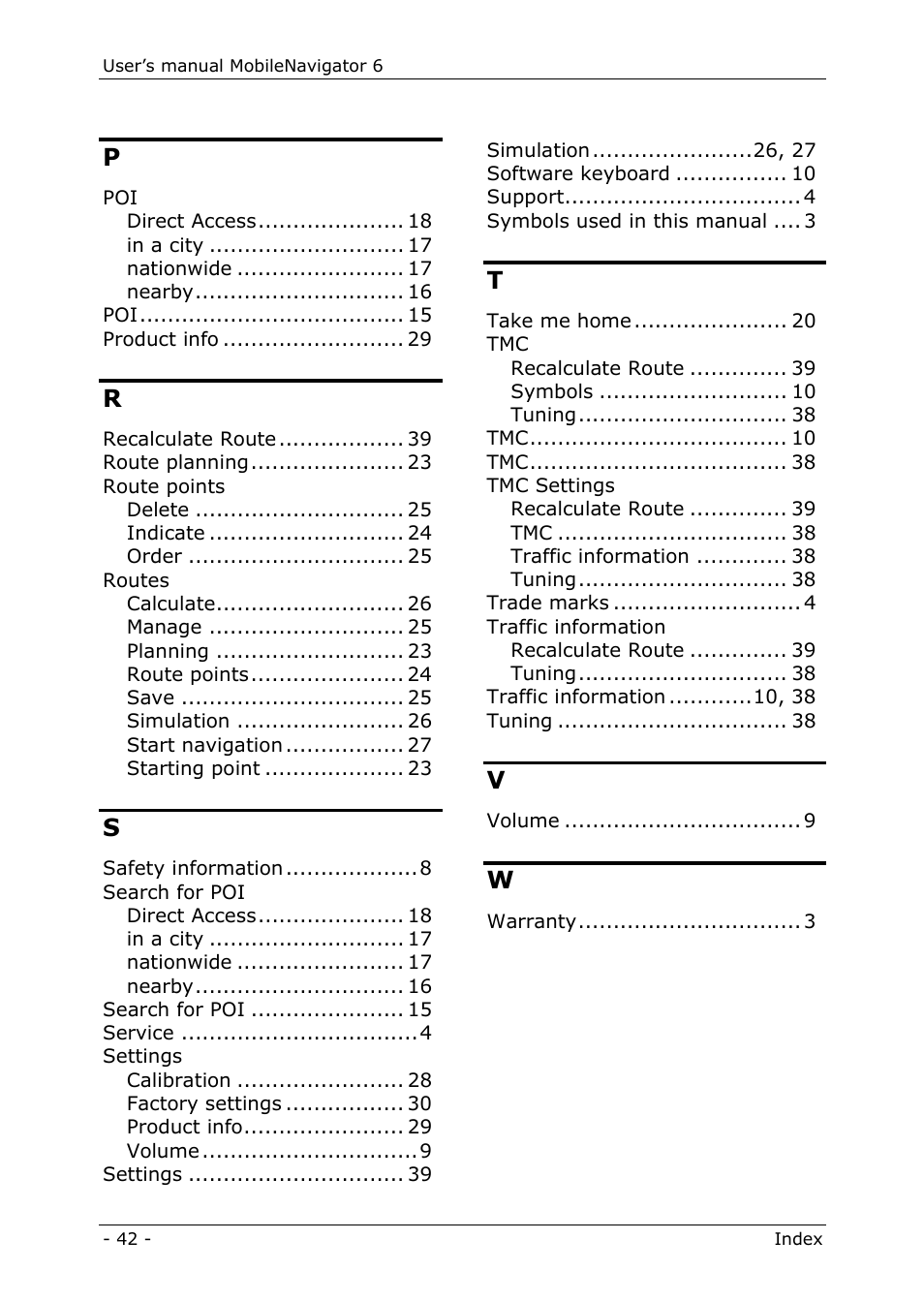 Navigon MN 6 User Manual | Page 44 / 44