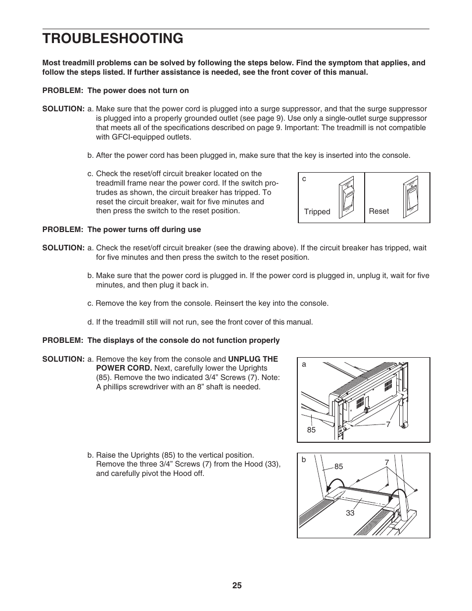 Troubleshooting | NordicTrack C2200 NTL10905.3 User Manual | Page 25 / 34