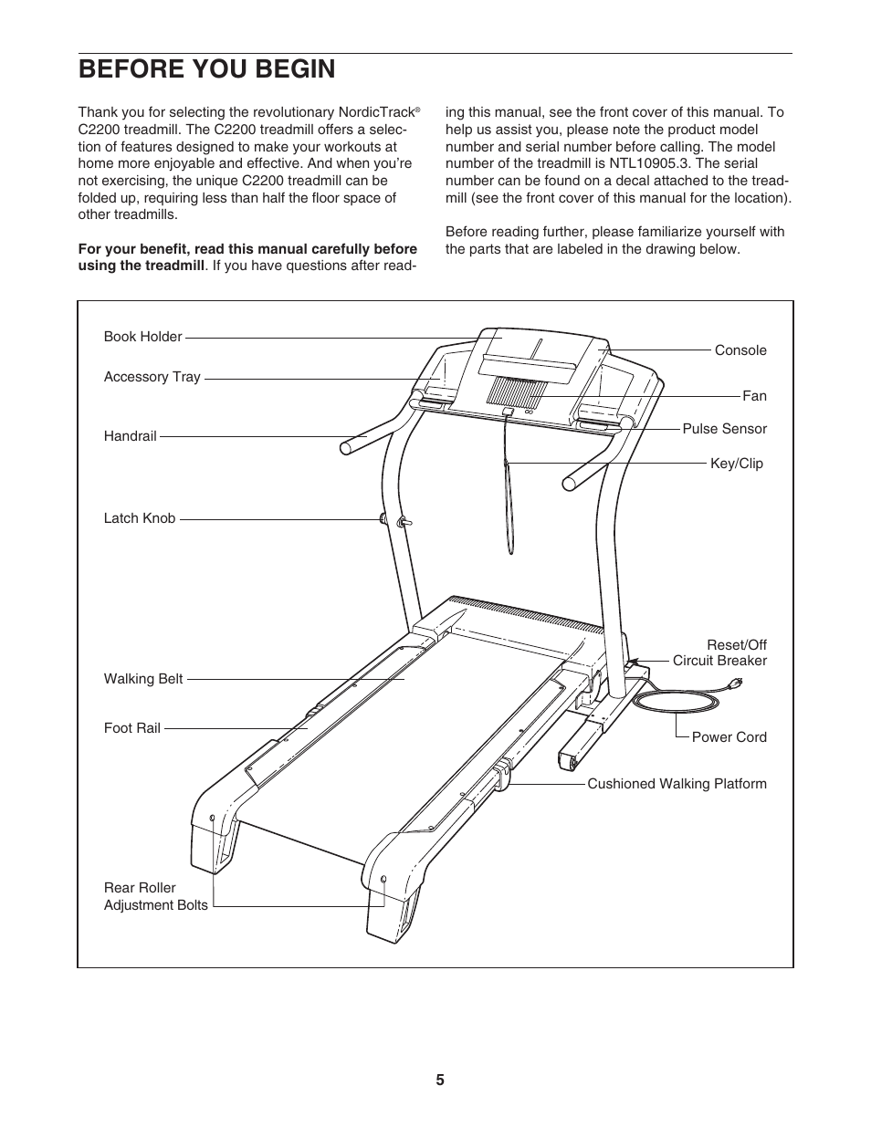 Before you begin | NordicTrack C2200 NTL10905.3 User Manual | Page 5 / 34