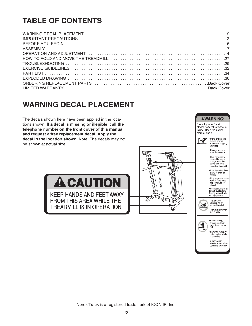 NordicTrack Viewpoint 3000 30704.0 User Manual | Page 2 / 40