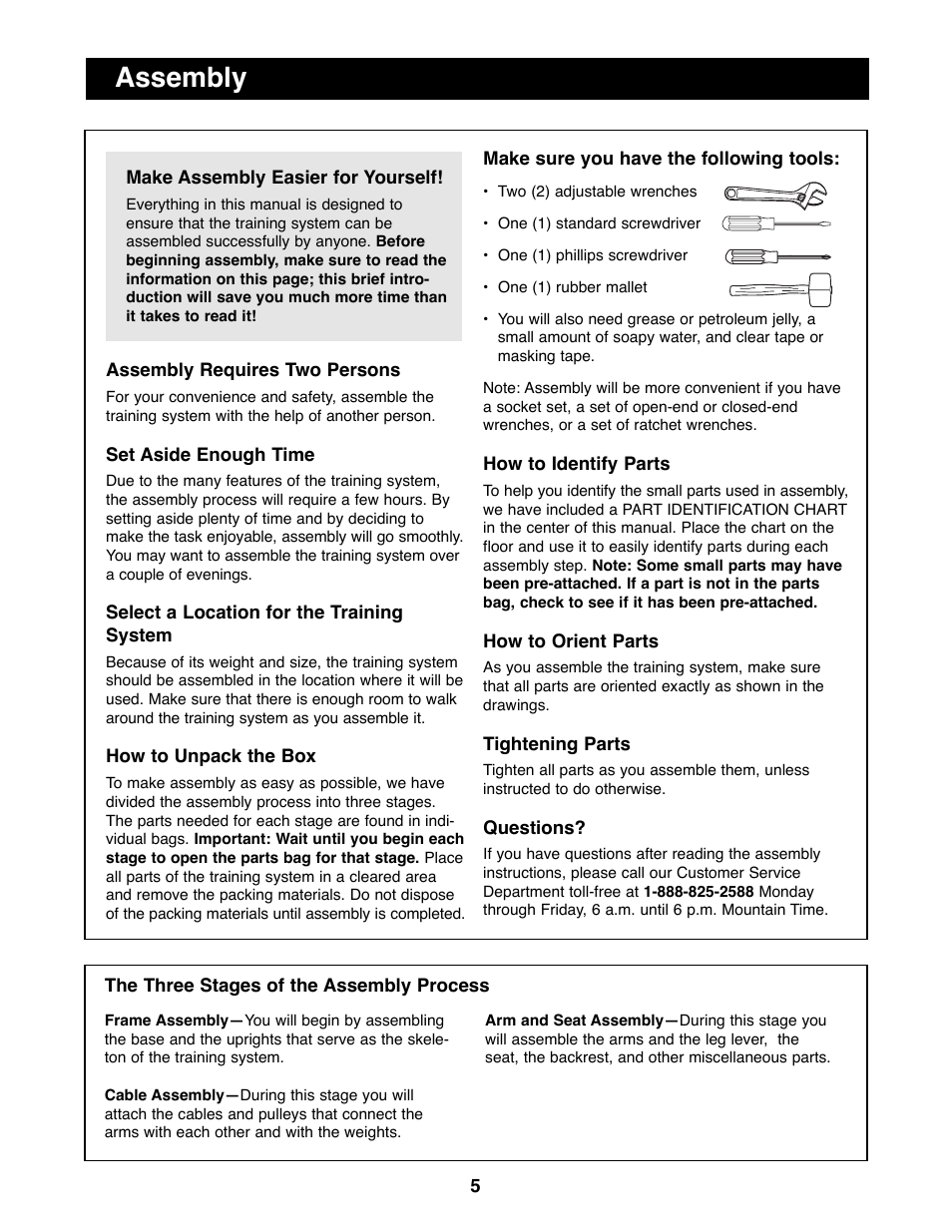 Assembly | NordicTrack GRT500 User Manual | Page 5 / 25