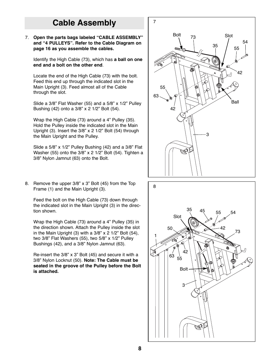 Cable assembly | NordicTrack GRT500 User Manual | Page 8 / 25