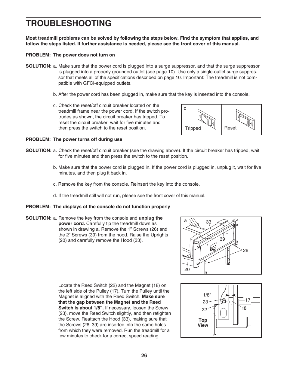 Troubleshooting | NordicTrack 2200 R NTL1595.1 User Manual | Page 26 / 34