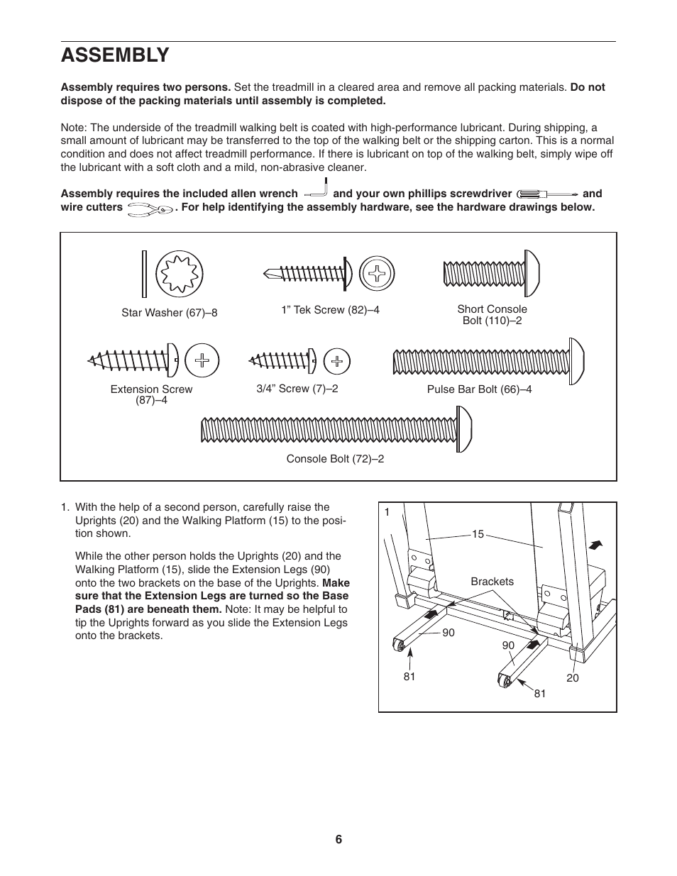 Assembly | NordicTrack 2200 R NTL1595.1 User Manual | Page 6 / 34