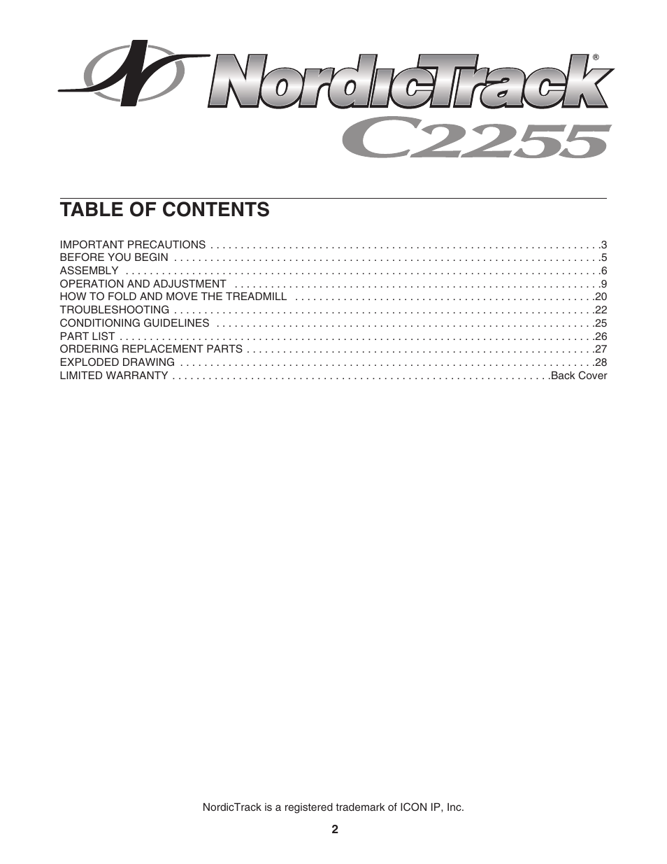 NordicTrack NTL07806.0 User Manual | Page 2 / 32