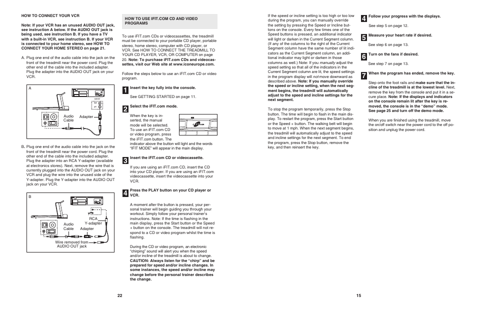 Audio cable adapter a | NordicTrack 4500 R User Manual | Page 15 / 20