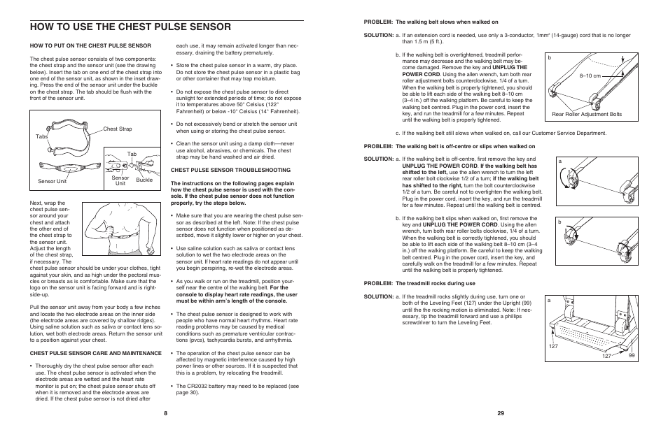 How to use the chest pulse sensor | NordicTrack 4500 R User Manual | Page 8 / 20