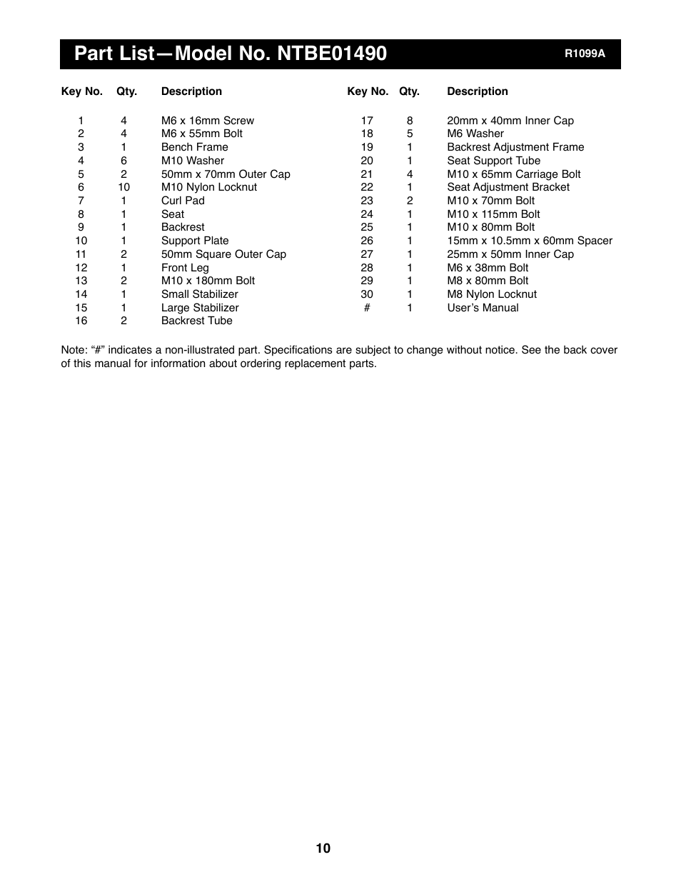 NordicTrack NTBE01490 User Manual | Page 10 / 12