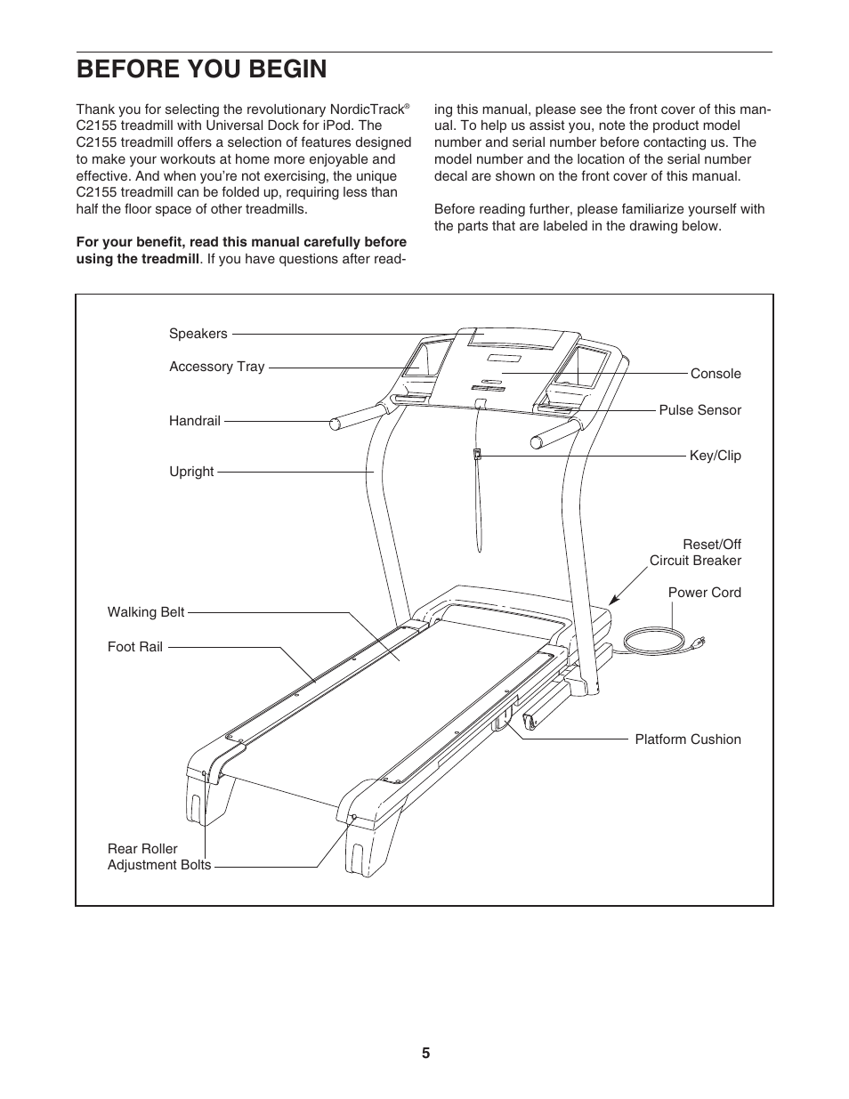 Before you begin | NordicTrack NTL07707.2 User Manual | Page 5 / 32