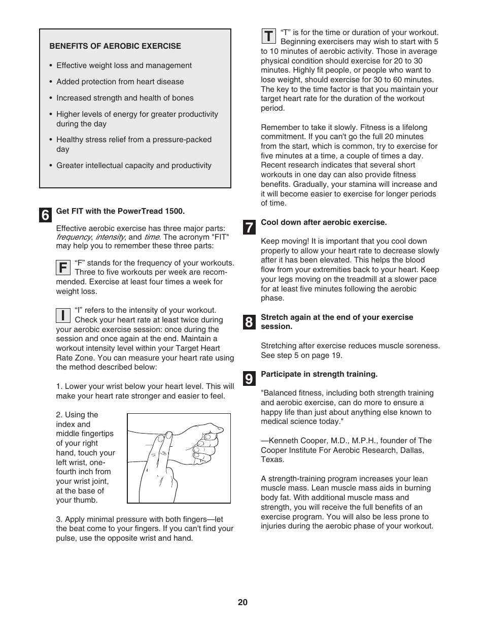 6f t i 7 8 9 | NordicTrack 831.298800 User Manual | Page 20 / 26