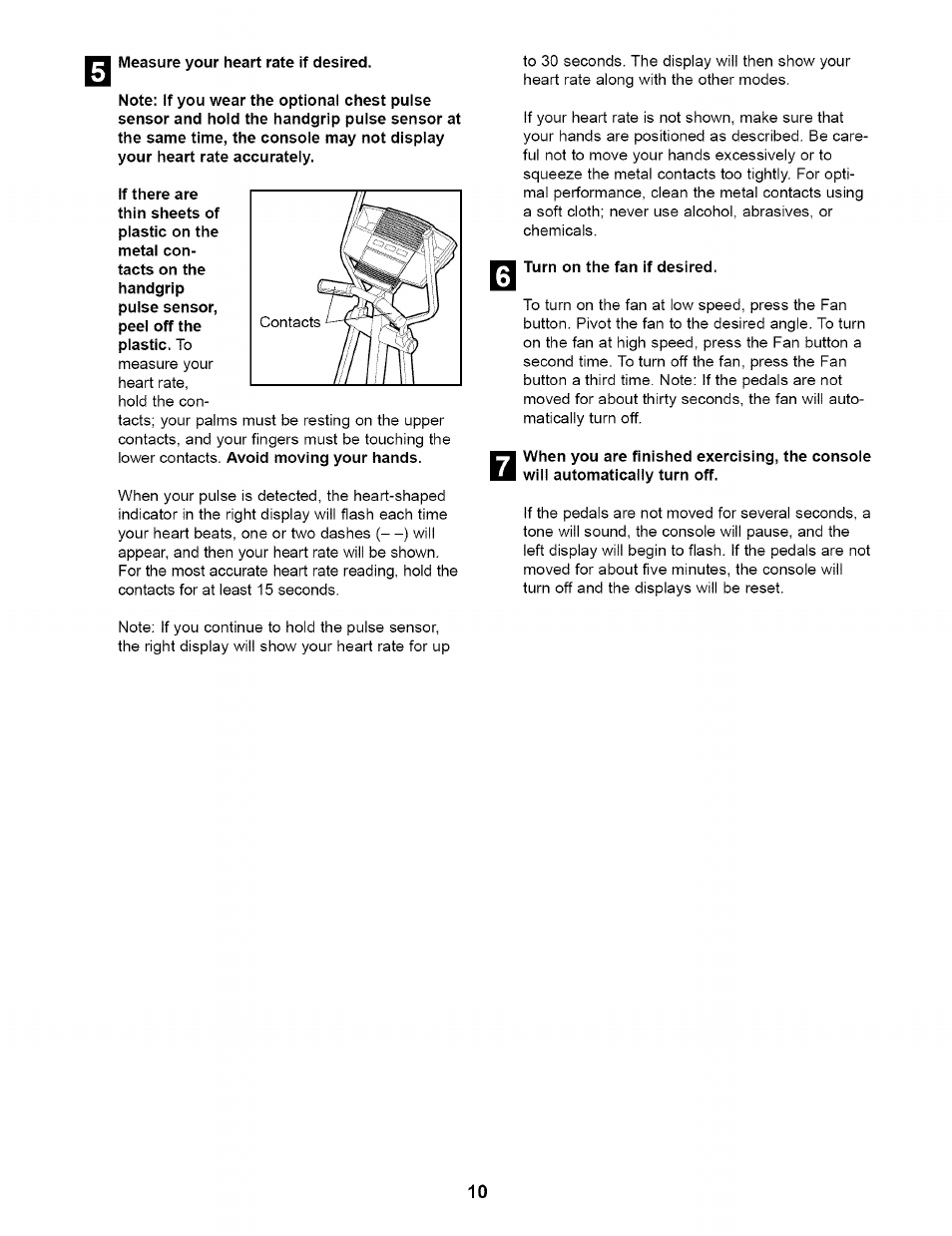 Measure your heart rate if desired, Turn on the fan if desired | NordicTrack NEL07940 User Manual | Page 10 / 24