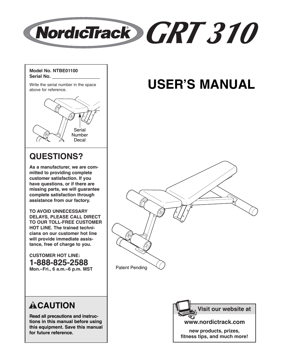 NordicTrack NTBE01100 User Manual | 12 pages