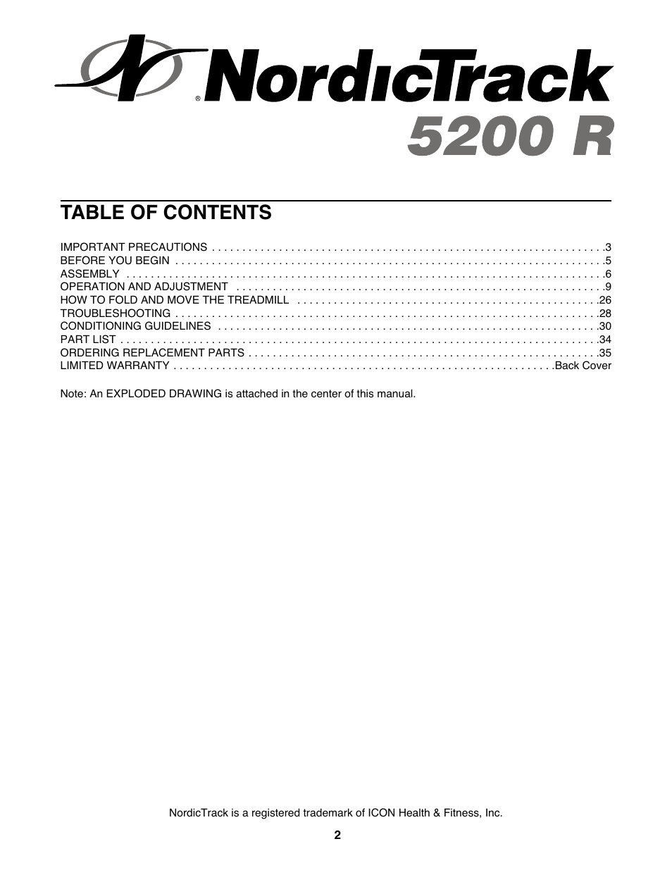 NordicTrack NTL18530 User Manual | Page 2 / 38