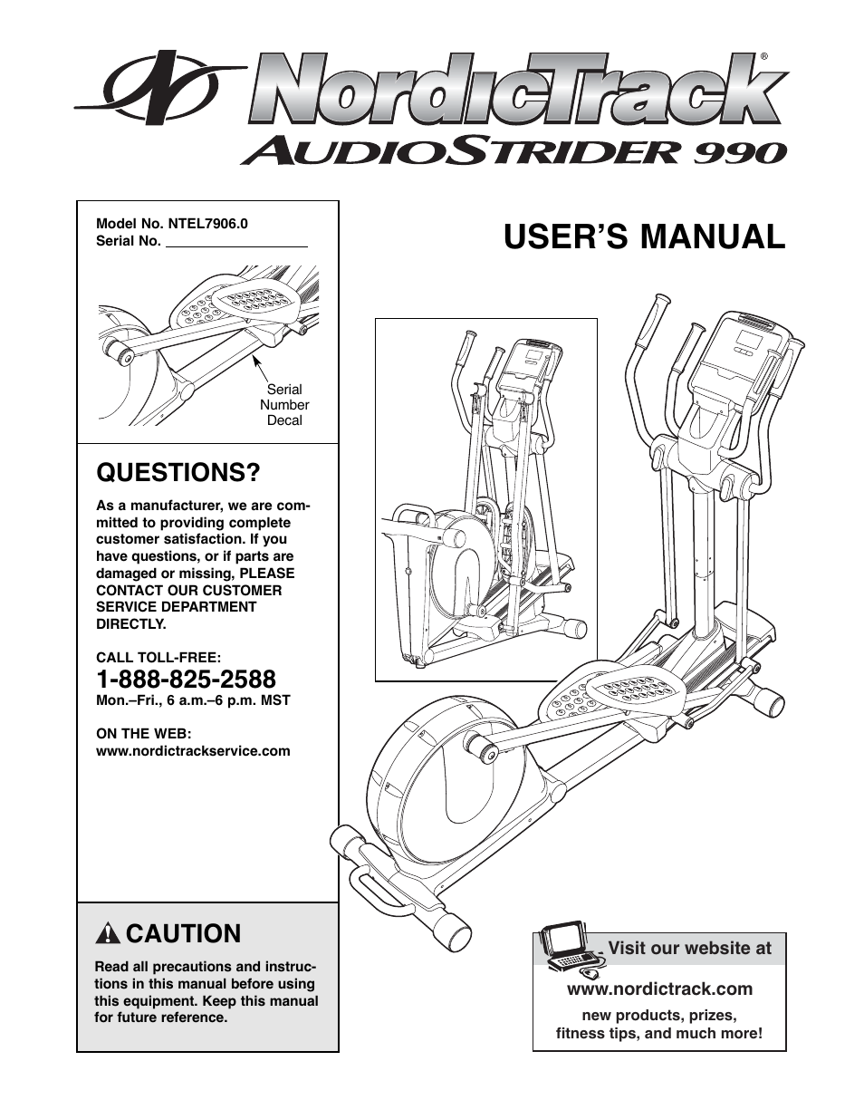 NordicTrack AudioStrider NTEL7906.0 User Manual | 28 pages