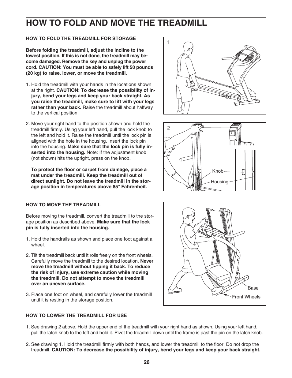 How to fold and move the treadmill | NordicTrack NTL17940 User Manual | Page 26 / 34