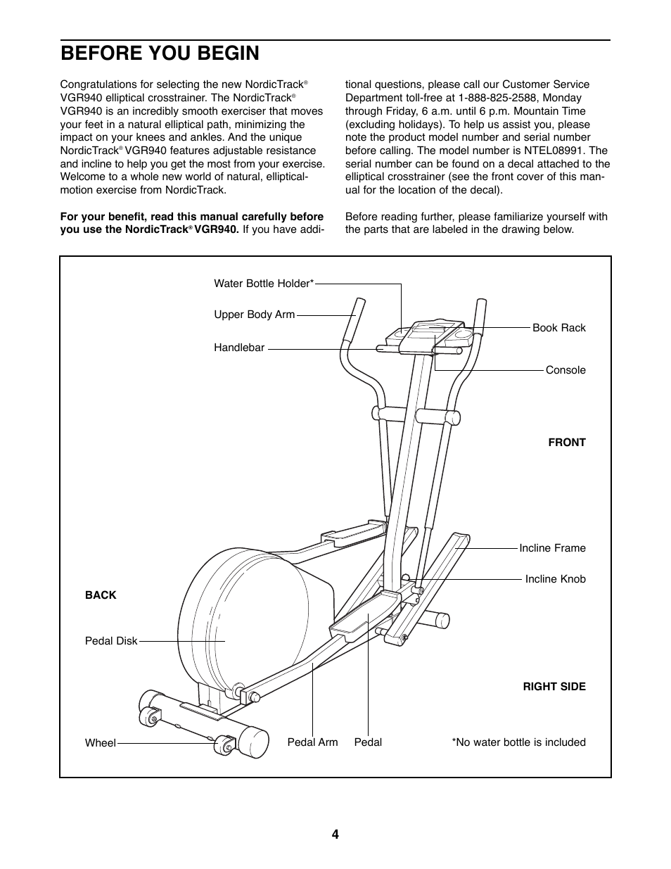 Before you begin | NordicTrack NTEL08991 User Manual | Page 4 / 20