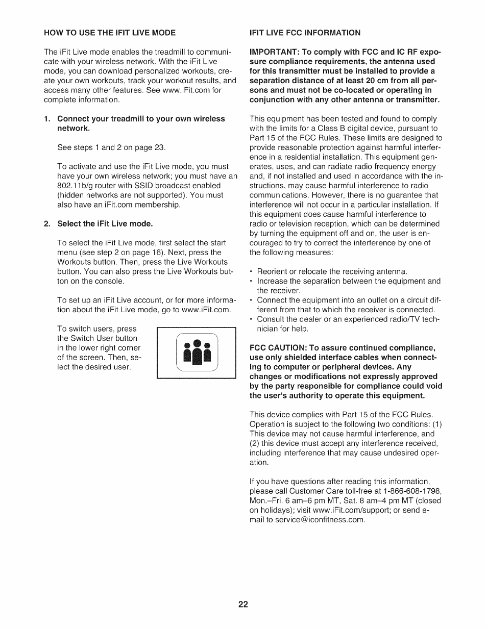 Select the ifit live mode | NordicTrack NTL14010.0 User Manual | Page 22 / 40