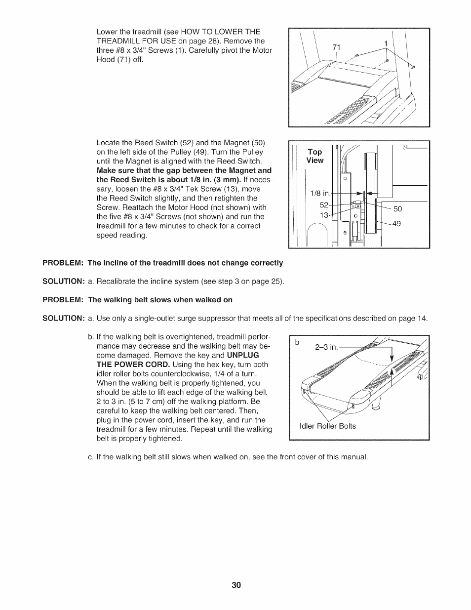 Problem: the walking belt slows when walked on | NordicTrack NTL14010.0 User Manual | Page 30 / 40