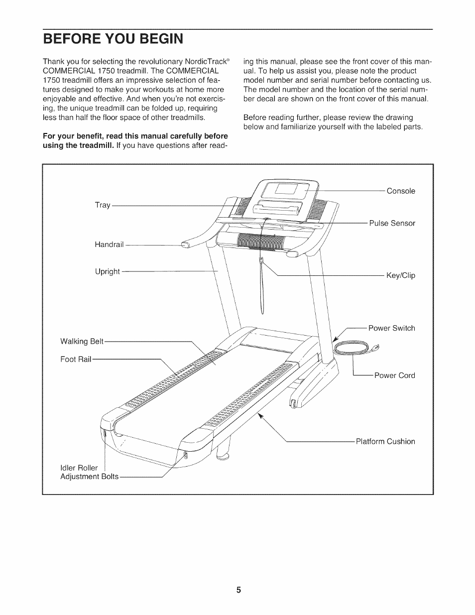 Before you begin | NordicTrack NTL14010.0 User Manual | Page 5 / 40