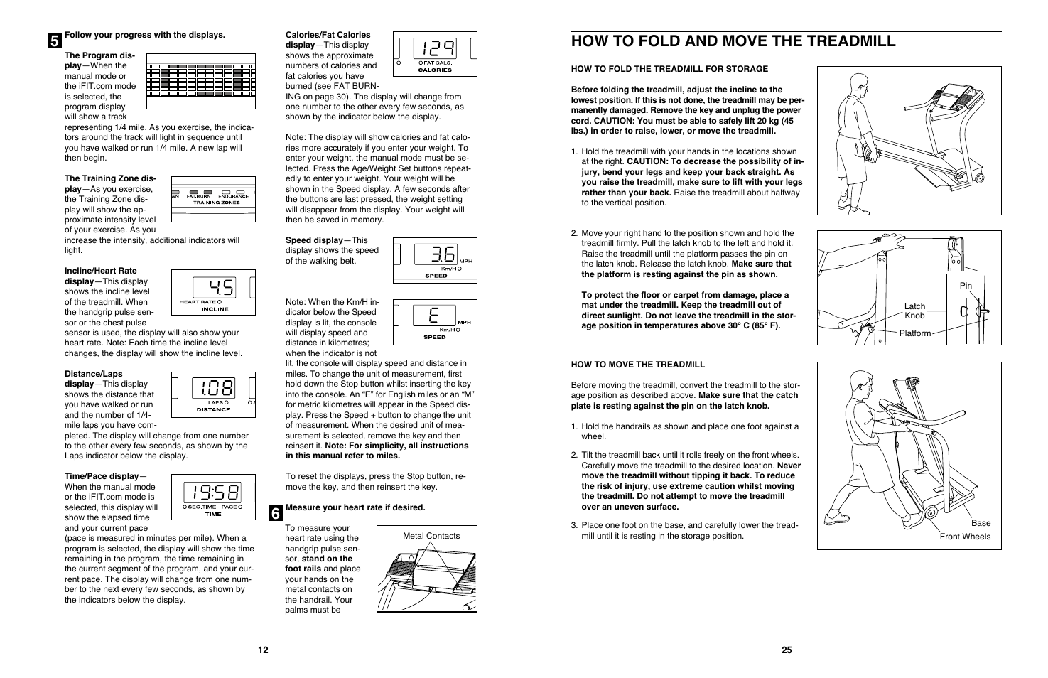 How to fold and move the treadmill | NordicTrack 4200 R User Manual | Page 12 / 20