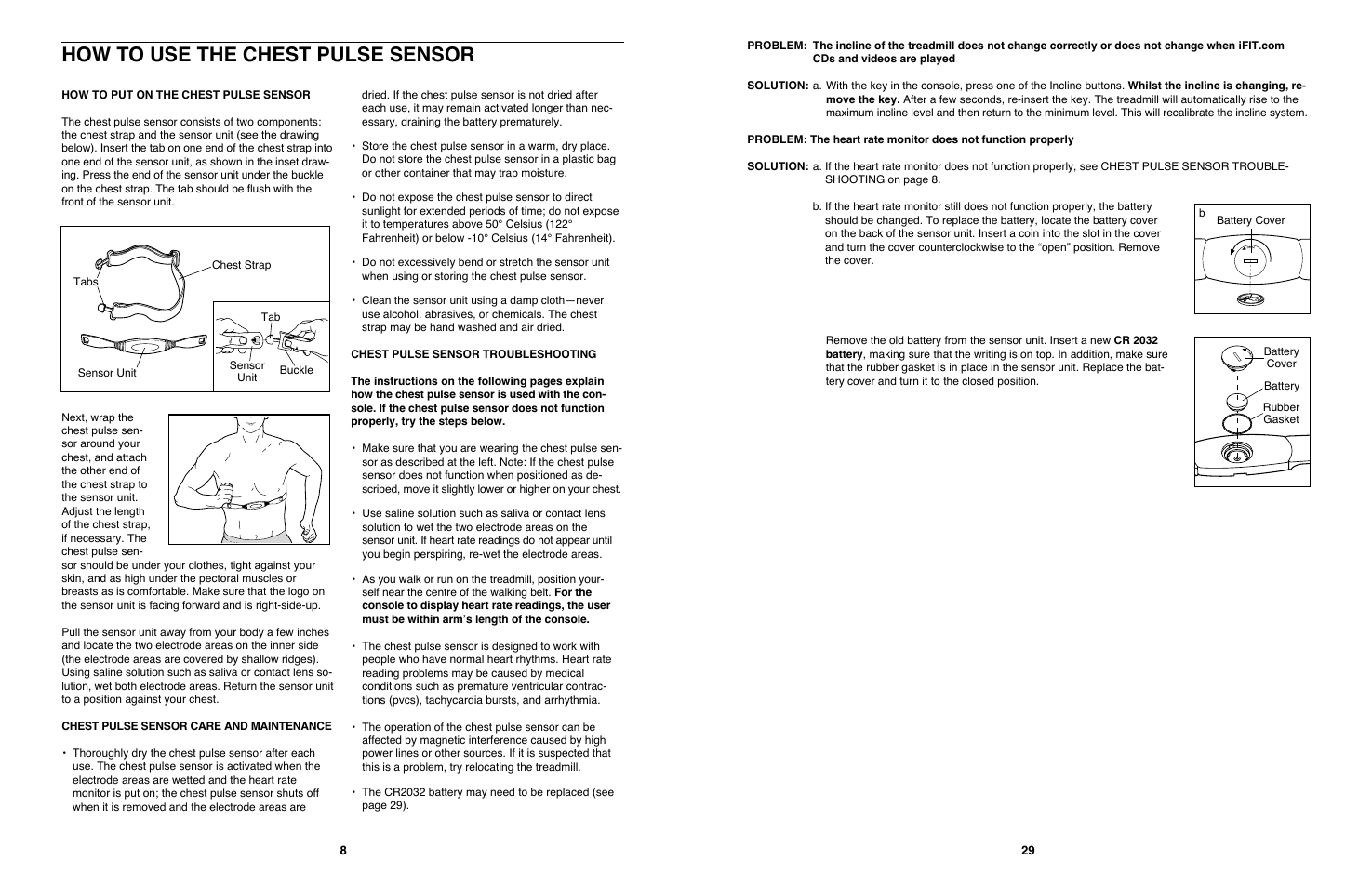 How to use the chest pulse sensor | NordicTrack 4200 R User Manual | Page 8 / 20