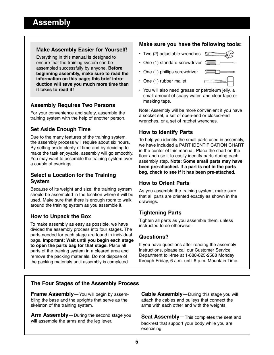 Assembly | NordicTrack NTSY06990 User Manual | Page 5 / 25