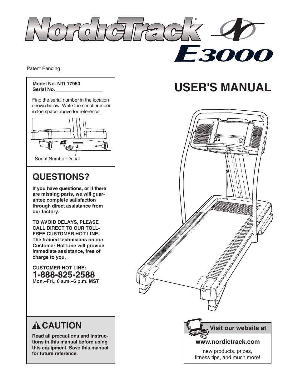 NordicTrack E3000 NTL17950 User Manual | 34 pages