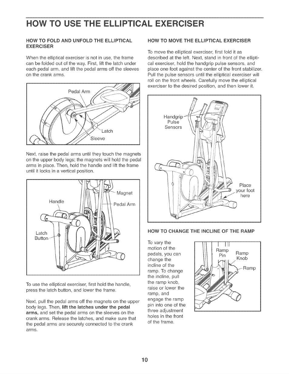 How to use the elliptical exerciser | NordicTrack AUDIOSTRIDER 800 NTEL7706.1 User Manual | Page 10 / 24