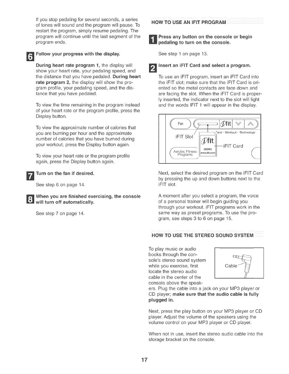 NordicTrack AUDIOSTRIDER 800 NTEL7706.1 User Manual | Page 17 / 24
