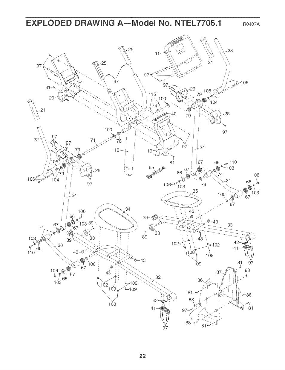 NordicTrack AUDIOSTRIDER 800 NTEL7706.1 User Manual | Page 22 / 24
