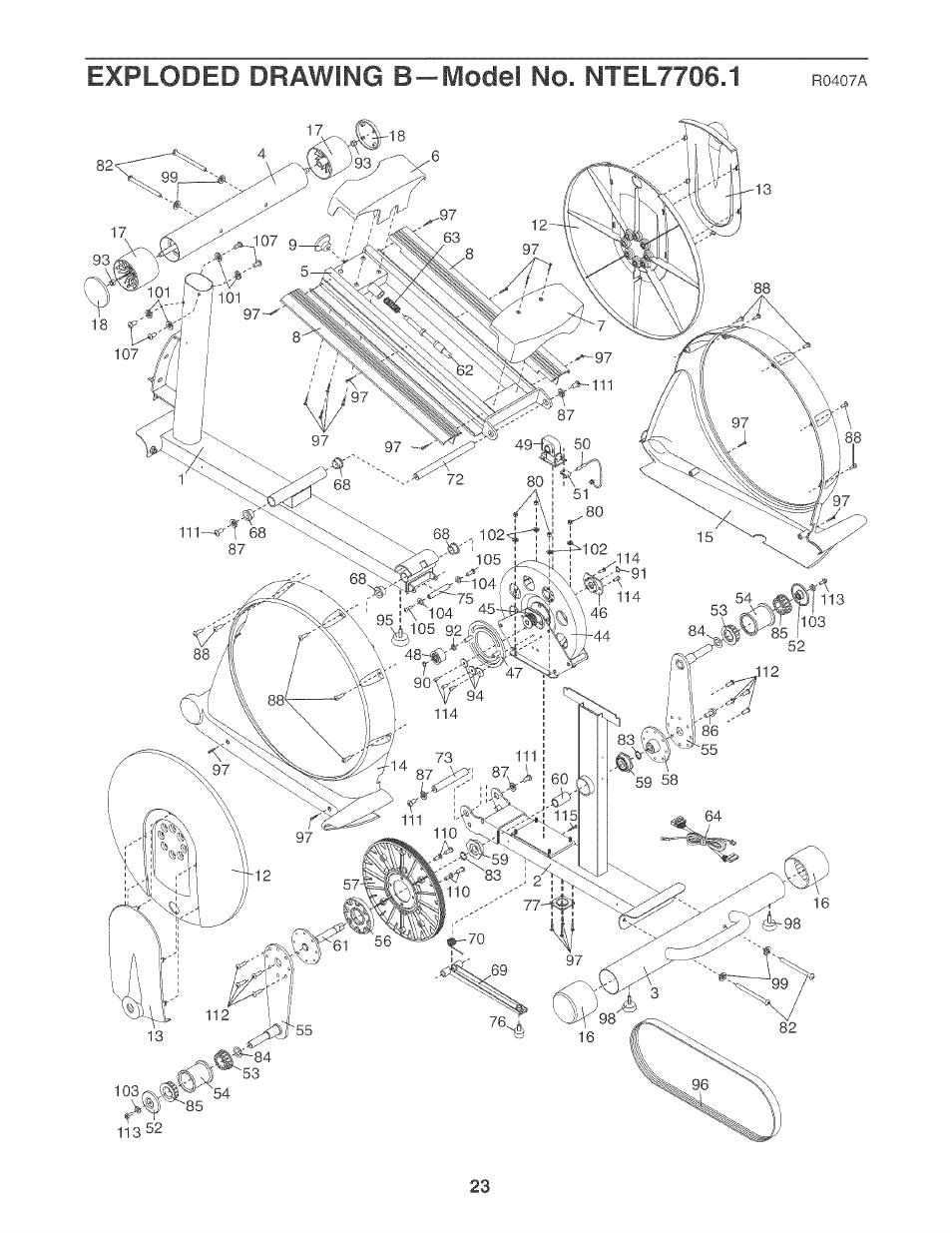 NordicTrack AUDIOSTRIDER 800 NTEL7706.1 User Manual | Page 23 / 24