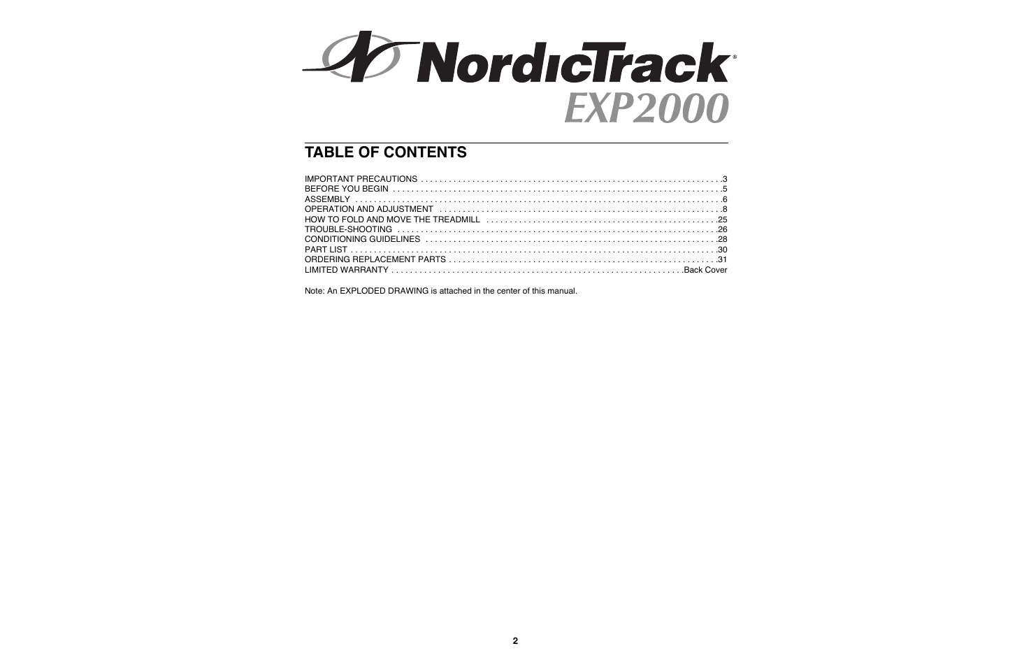 NordicTrack NTTL11990 User Manual | Page 2 / 34