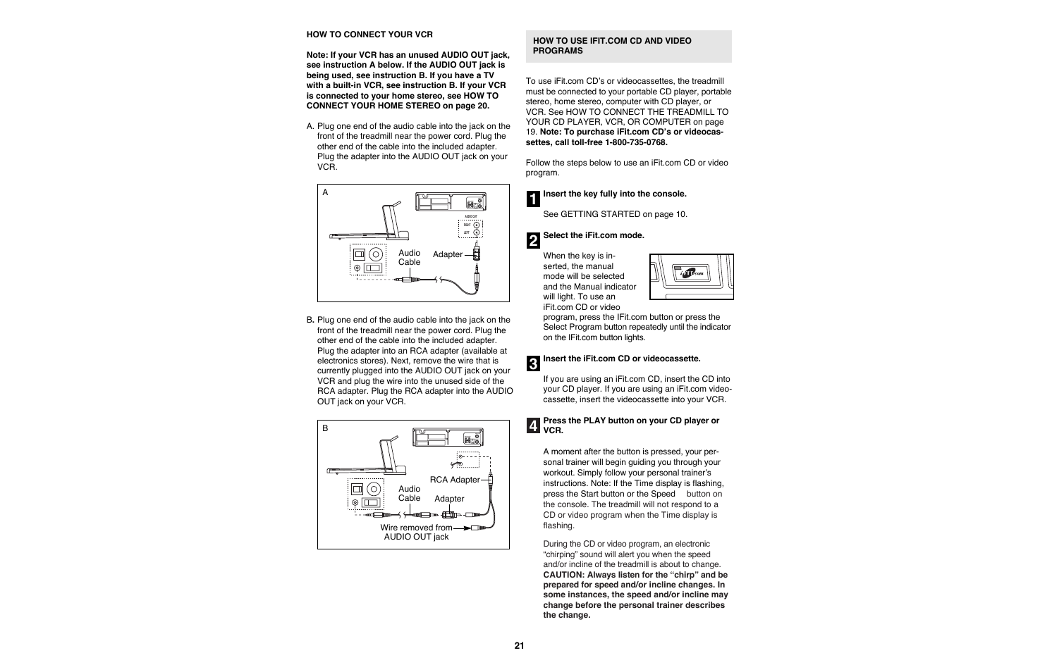 Audio cable adapter a | NordicTrack NTTL11990 User Manual | Page 21 / 34