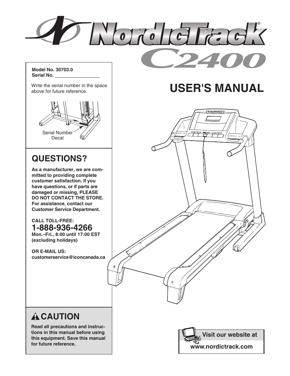 NordicTrack C2400 30703.0 User Manual | 36 pages