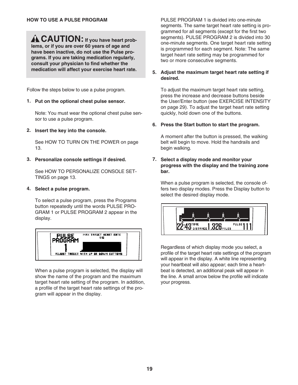 Caution | NordicTrack C2400 30703.0 User Manual | Page 19 / 36