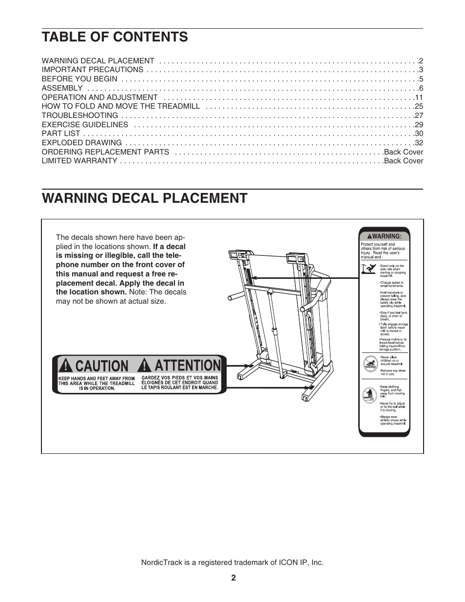 NordicTrack C2400 30703.0 User Manual | Page 2 / 36