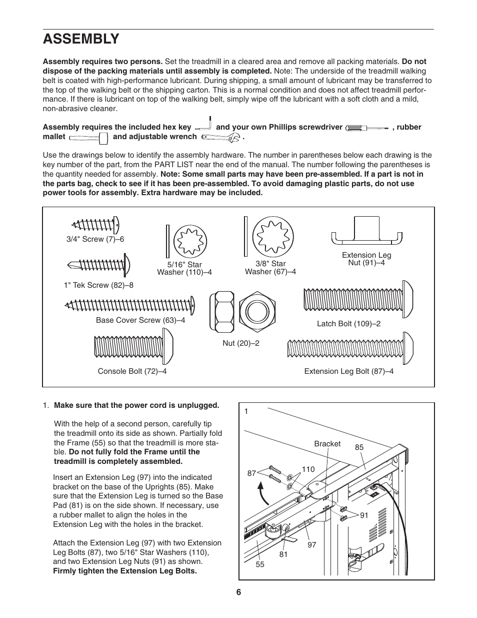 Assembly | NordicTrack C2400 30703.0 User Manual | Page 6 / 36