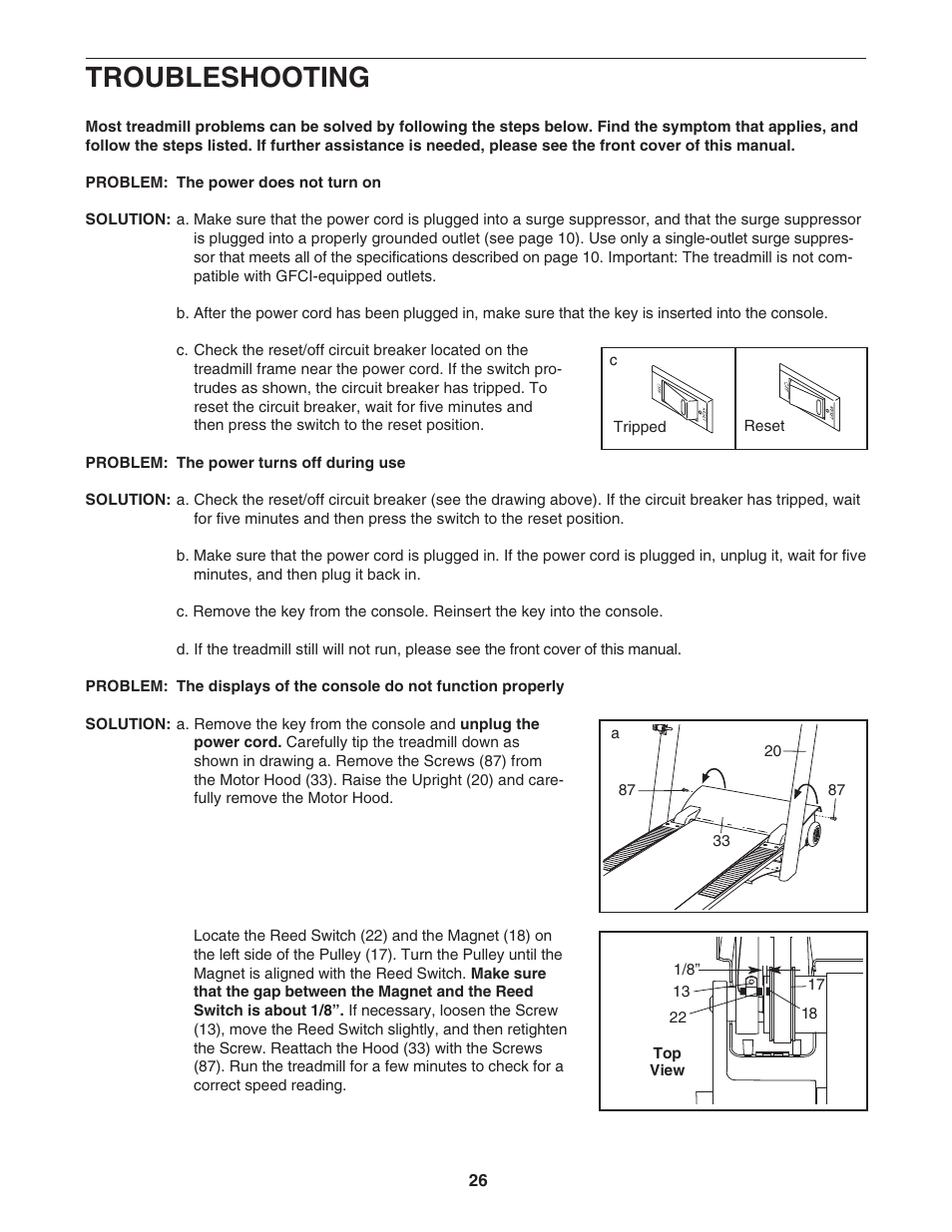 Troubleshooting | NordicTrack APEX 6500 NTL18907.0 User Manual | Page 26 / 36